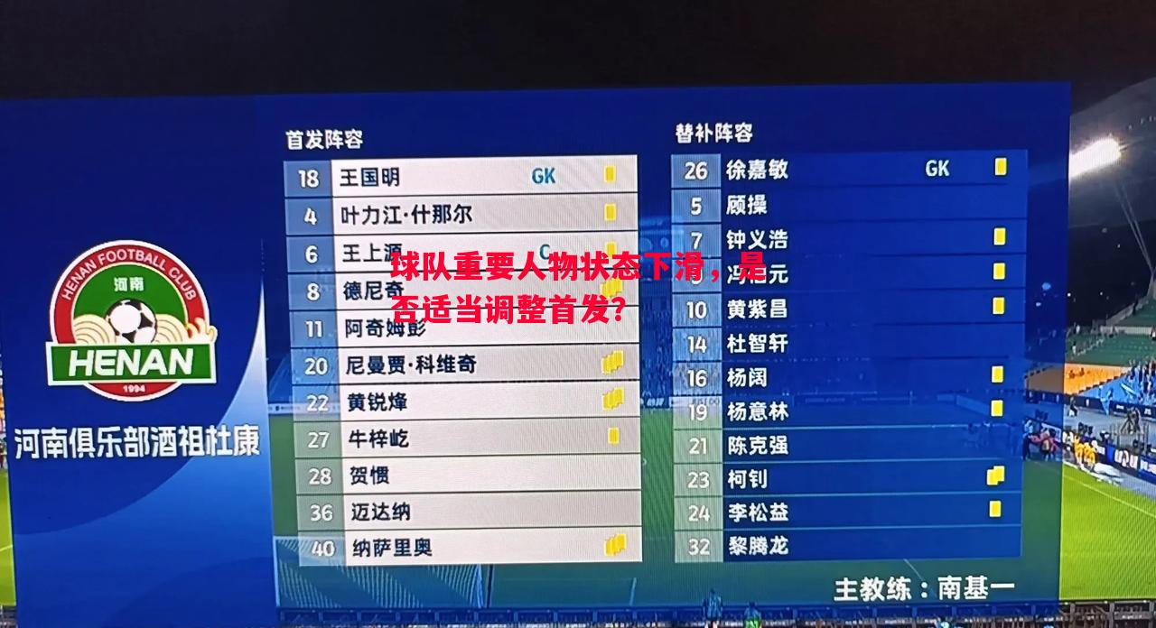 球队重要人物状态下滑,是否适当调整首发? 球队重要人物状态下滑,是否适当调整首发?